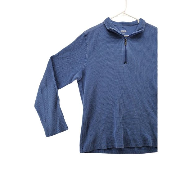 MICHAEL KORS Shirt Men's Long Sleeve Pullover 1/4 Zip Thermal Blue Size 2XL - Picture 2 of 10